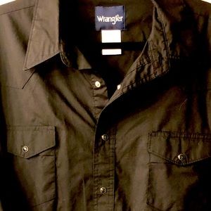 Wrangler black long sleeve snap down shirt, lightweight and cool size 2XL